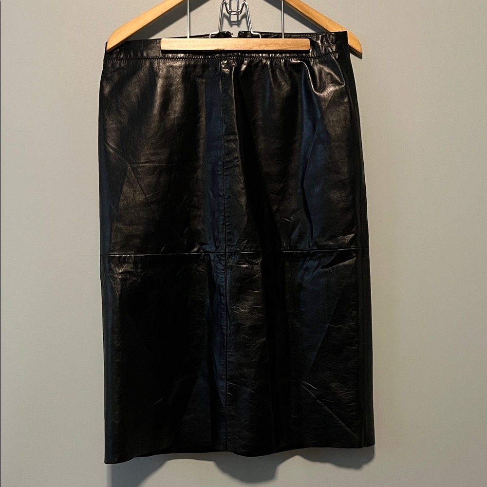 GAP leather midi skirt.        10